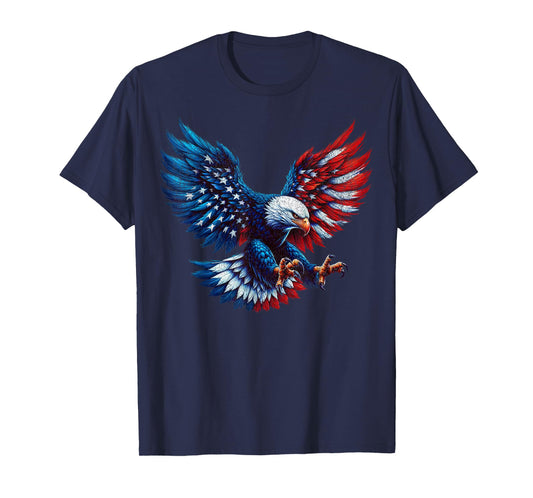 American Flag Bald Eagle Patriotic Eagle 4th of July USA T-Shirt