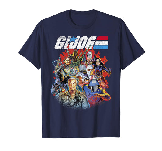 G.I. Joe Retro Group Shot American Hero Fade Logo T-Shirt
