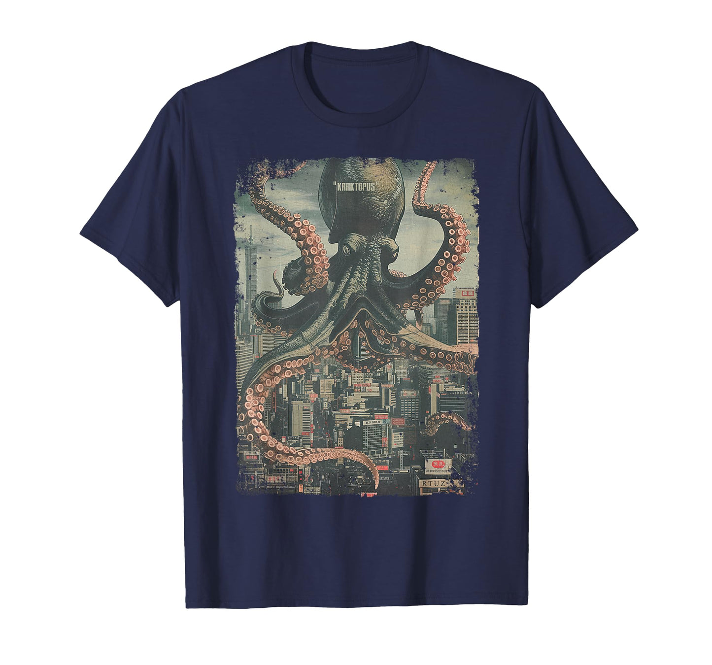 Y2K Streetwear Vintage Fashion Octopus Horror Monster Kraken T-Shirt