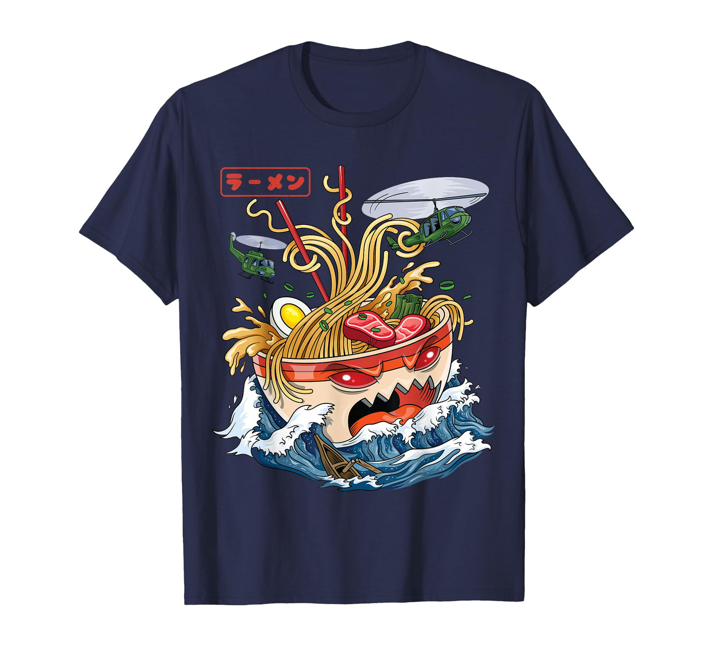 Great Ramen of Kanagawa Japanese Food Kaiju Kawaii Ramen T-Shirt