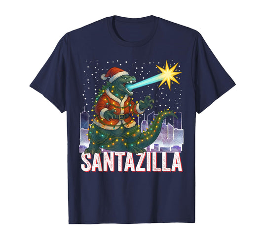 Kaiju Christmas Santazilla Japanese Monster Dinosaur Boy T-Shirt