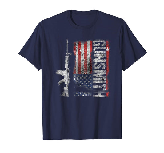 Gunsmith T-shirt American USA Flag Gunsmithing Gift T-Shirt