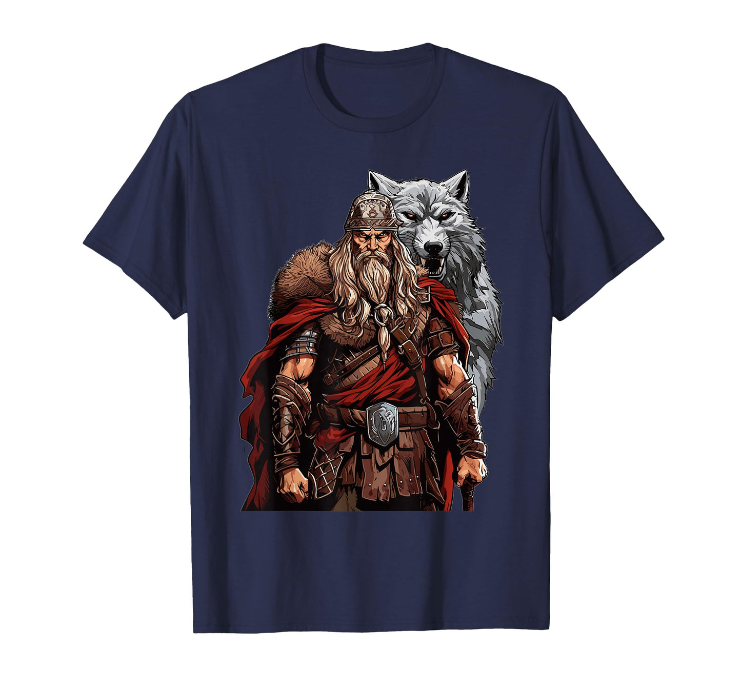 Viking Warrior With Wolf Norse Mythology T-Shirt