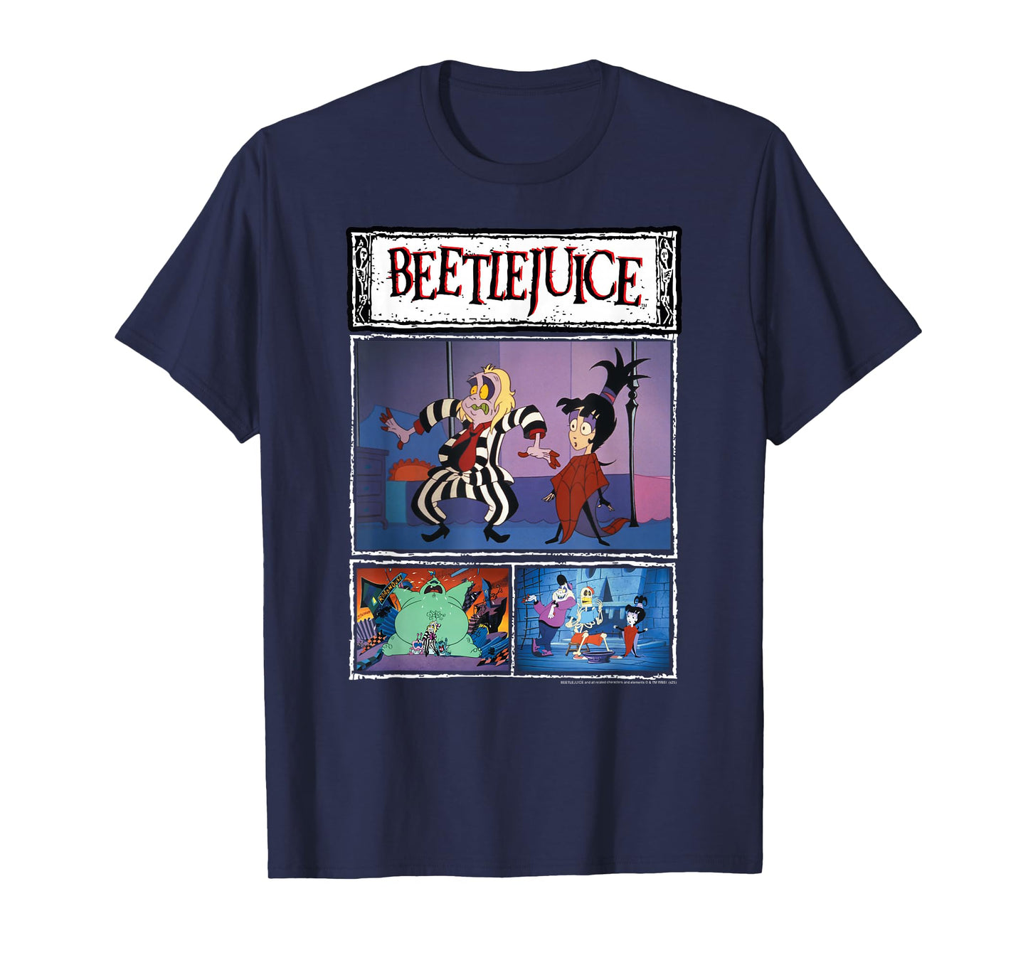Beetlejuice Animated Scenes Beetlejuice & Lydia Cartoon T-Shirt