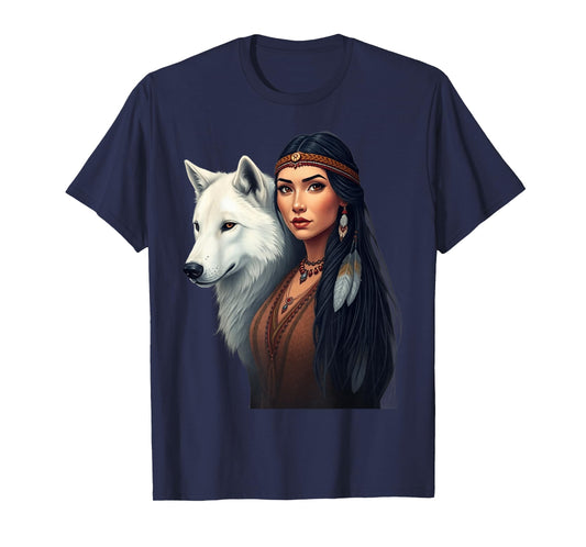 Native American Women Wolf Lovers Indigenous Americans Pride T-Shirt