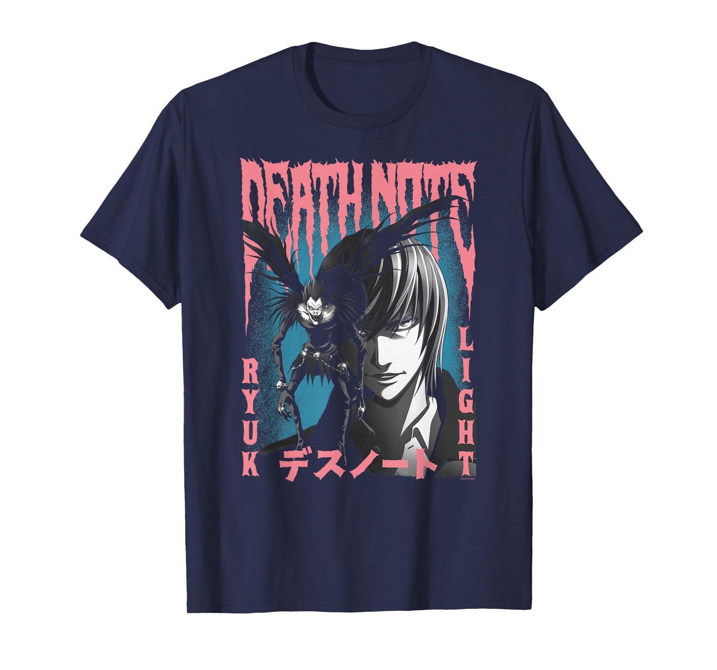 Death Note Pink and Blue Horror Poster Anime T-Shirt