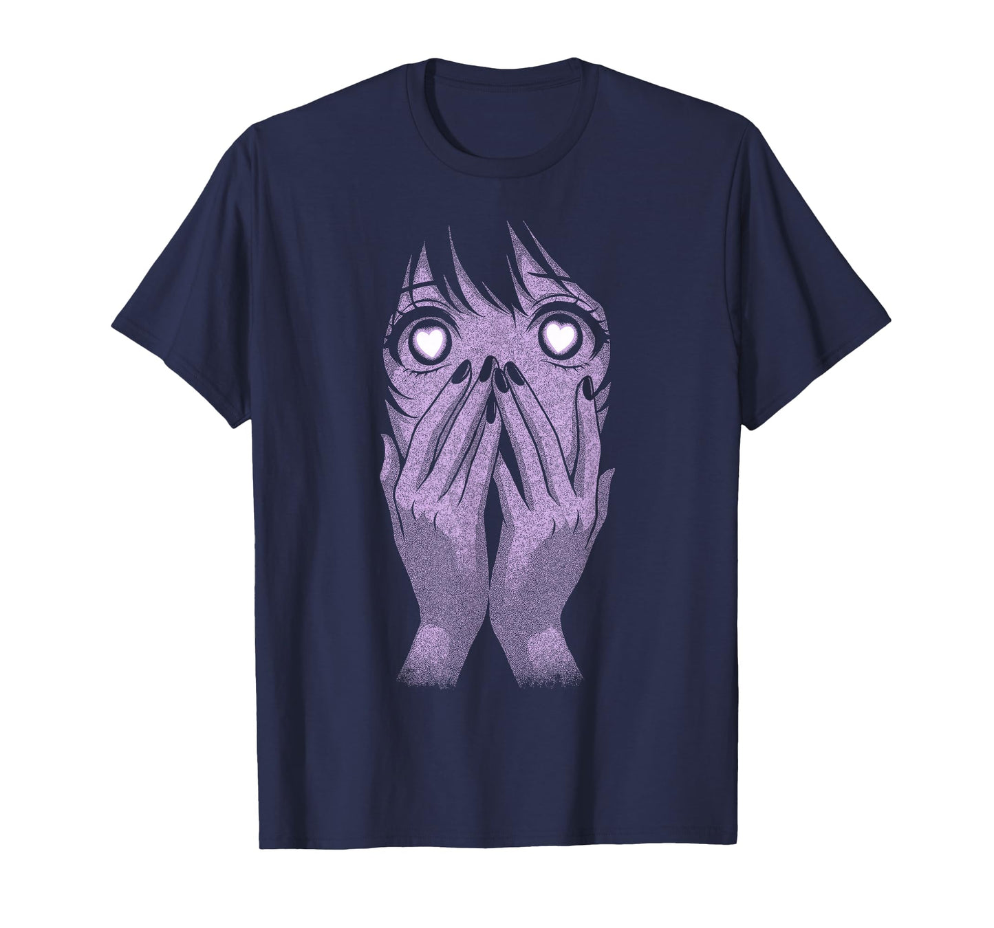 Anime Eyes Girl Hearts Manga Otaku Grunge Goth Alt Aesthetic T-Shirt