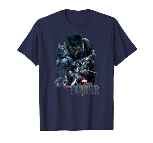 Marvel Black Panther Movie Warrior Poses Graphic T-Shirt T-Shirt