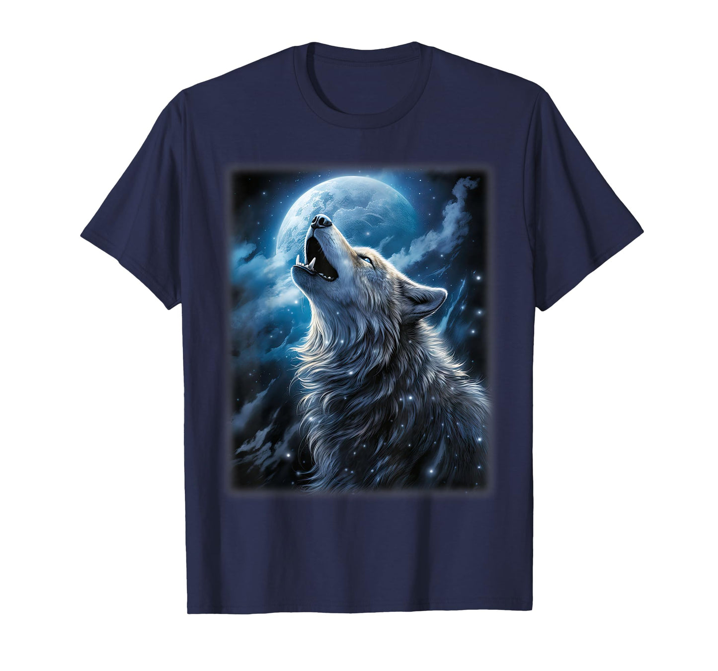 Wolf howling at the Moon Fantasy Art Wildlife T-Shirt