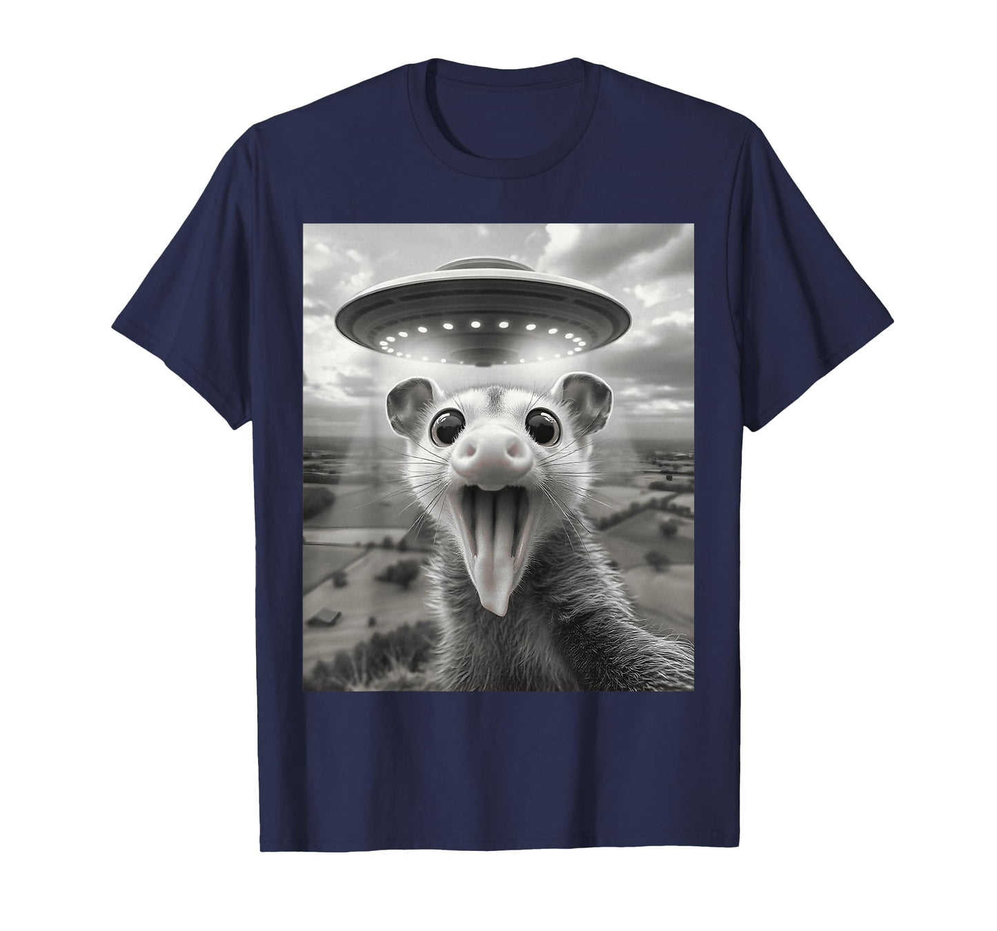 Opossum Selfie Alien UFO Possum T-Shirt