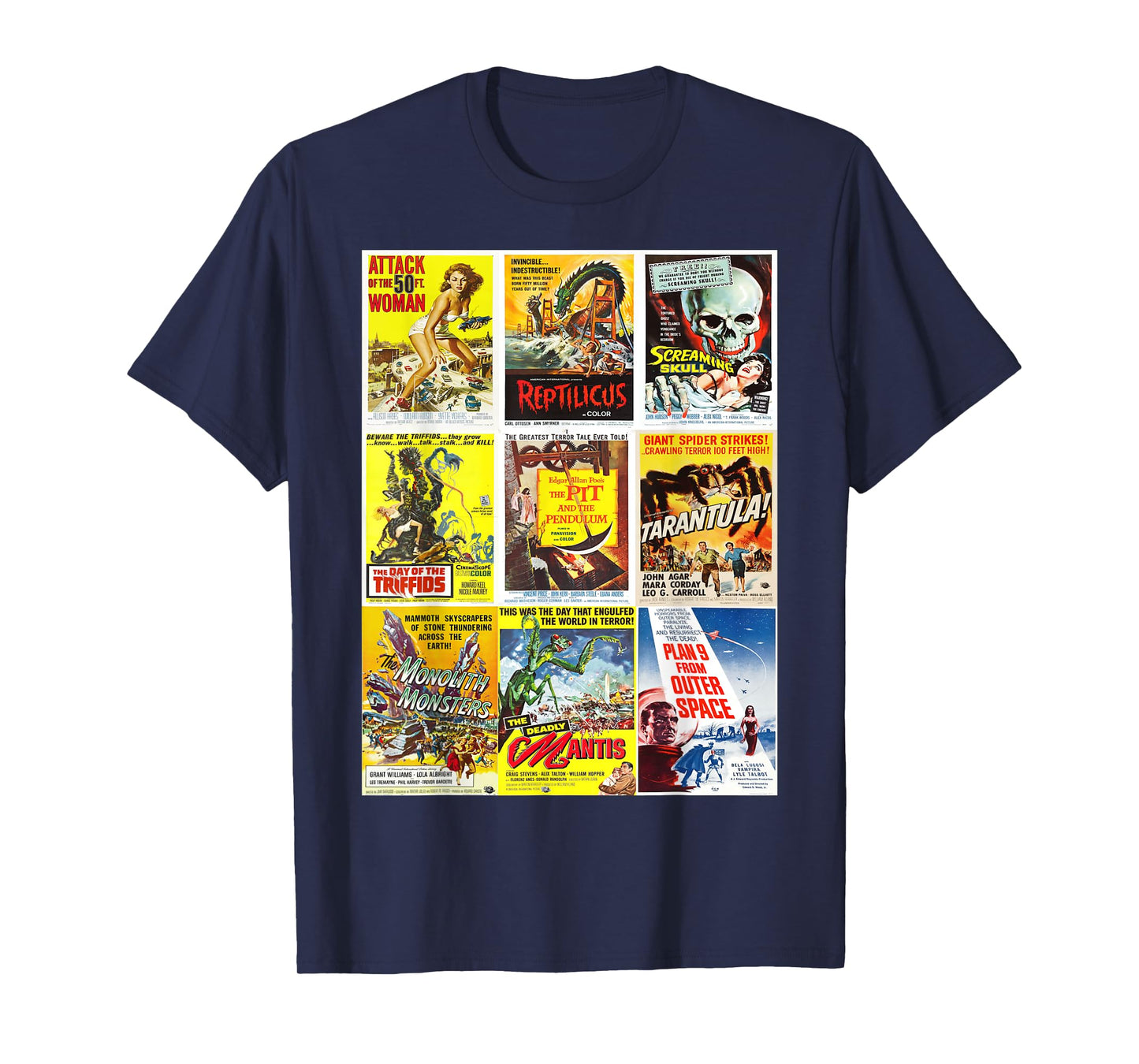 B Movie Poster Collection, Classic Sci-Fi Horror Monsters T-Shirt
