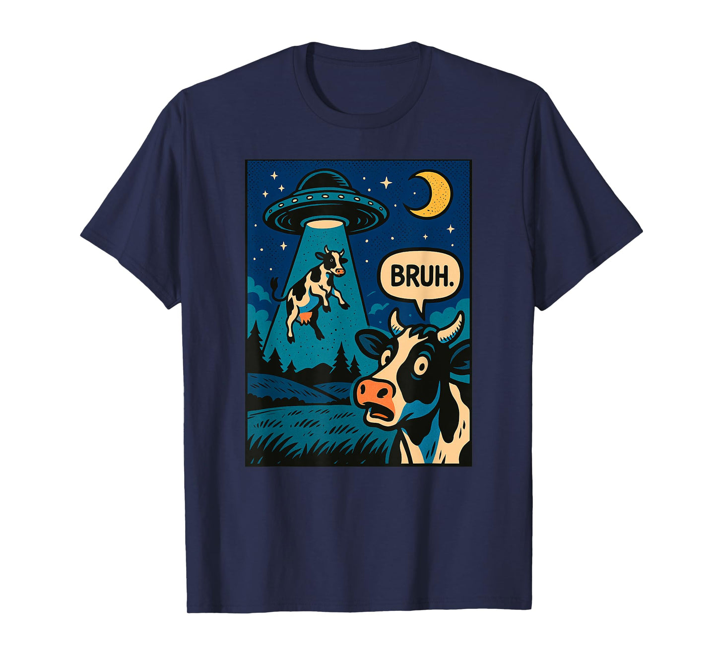 Funny Cow Meme UFO Alien Zoo Boys Girls Kids T-Shirt
