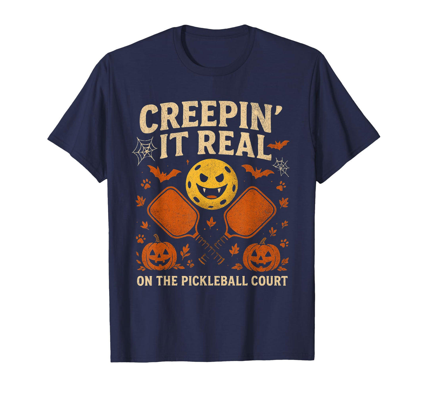 Funny Halloween Pickleball Player Costume Spooky Men Women T-Shirt