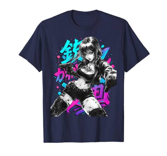 Anime Waifu Sketch Line Art Manga Graffiti Graphic T-Shirt
