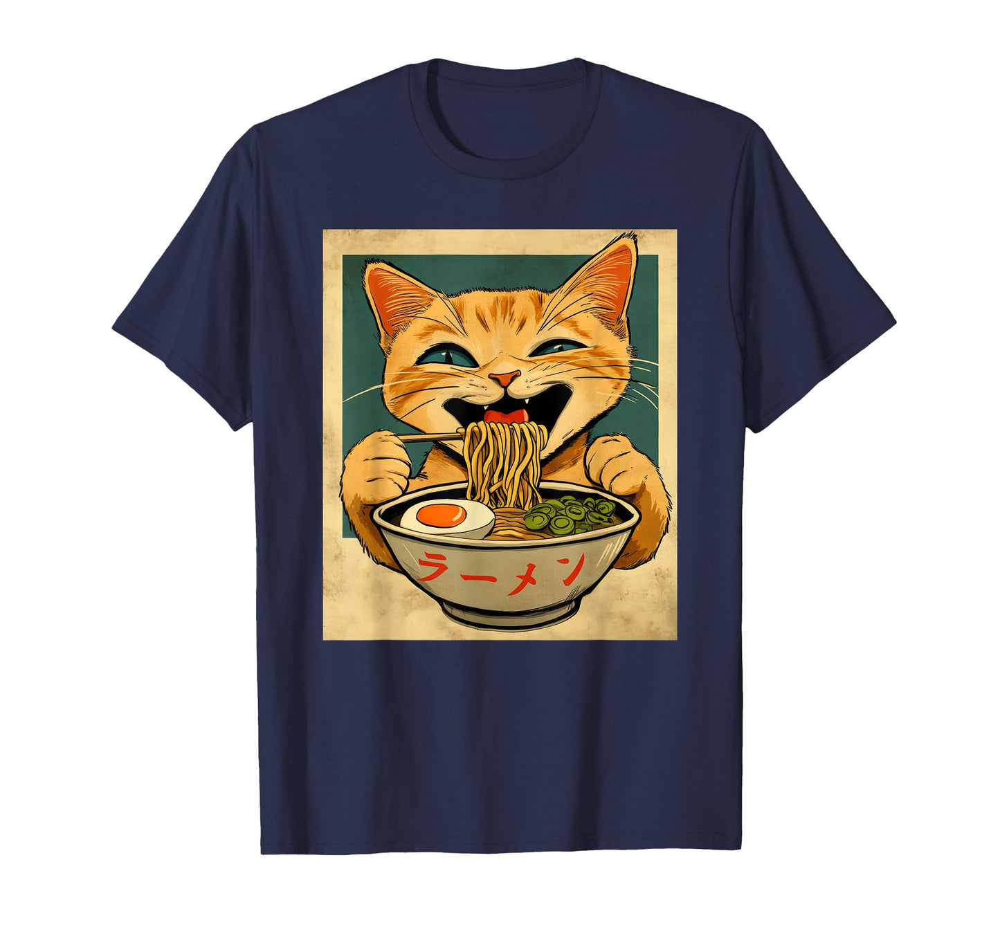 Funny Ginger Cat Ramen Japanese Kawaii Anime Cat Graphic T-Shirt
