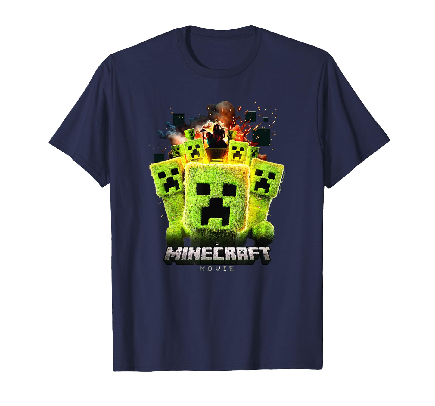 A Minecraft Movie Group Of Creepers Surrounding The Gang T-Shirt