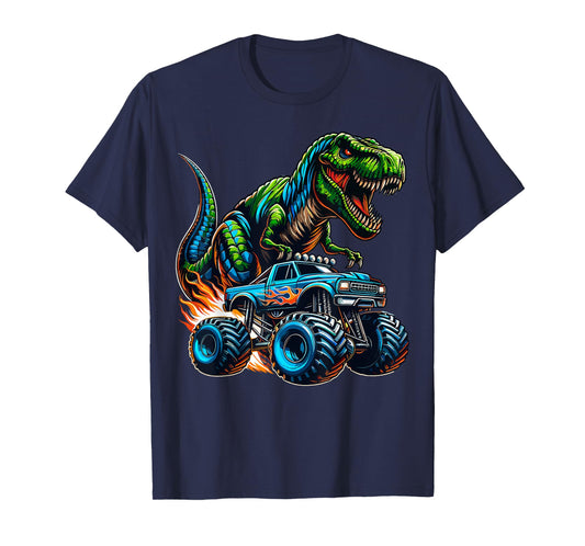 Monster Truck Boy Dinosaur Birthday Party Monster Truck T-Shirt