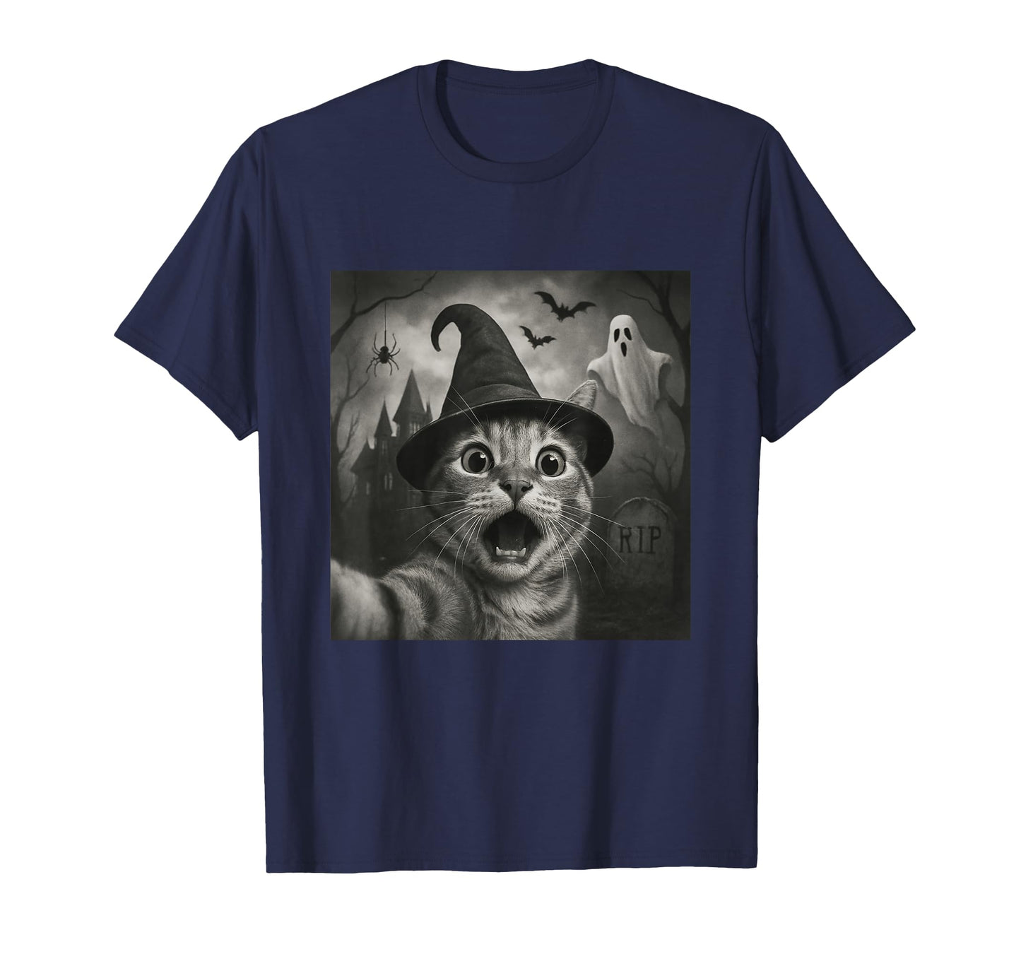 Halloween cat Taking Selfie Funny Spooky T-Shirt