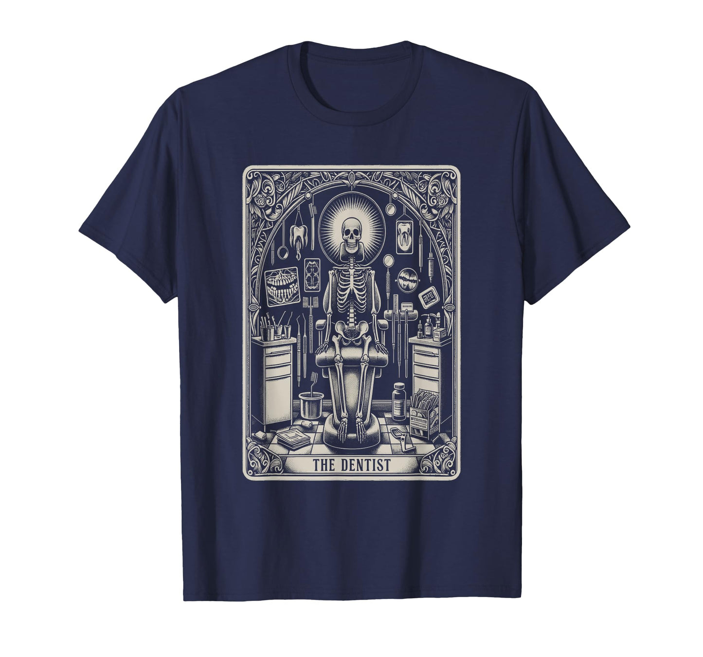 Funny Skeleton Yoga Dental Hygienist Tooth Dentist Halloween T-Shirt