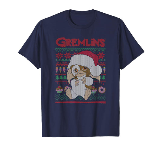 Gremlins Holiday Sweater Pattern Logo T-Shirt