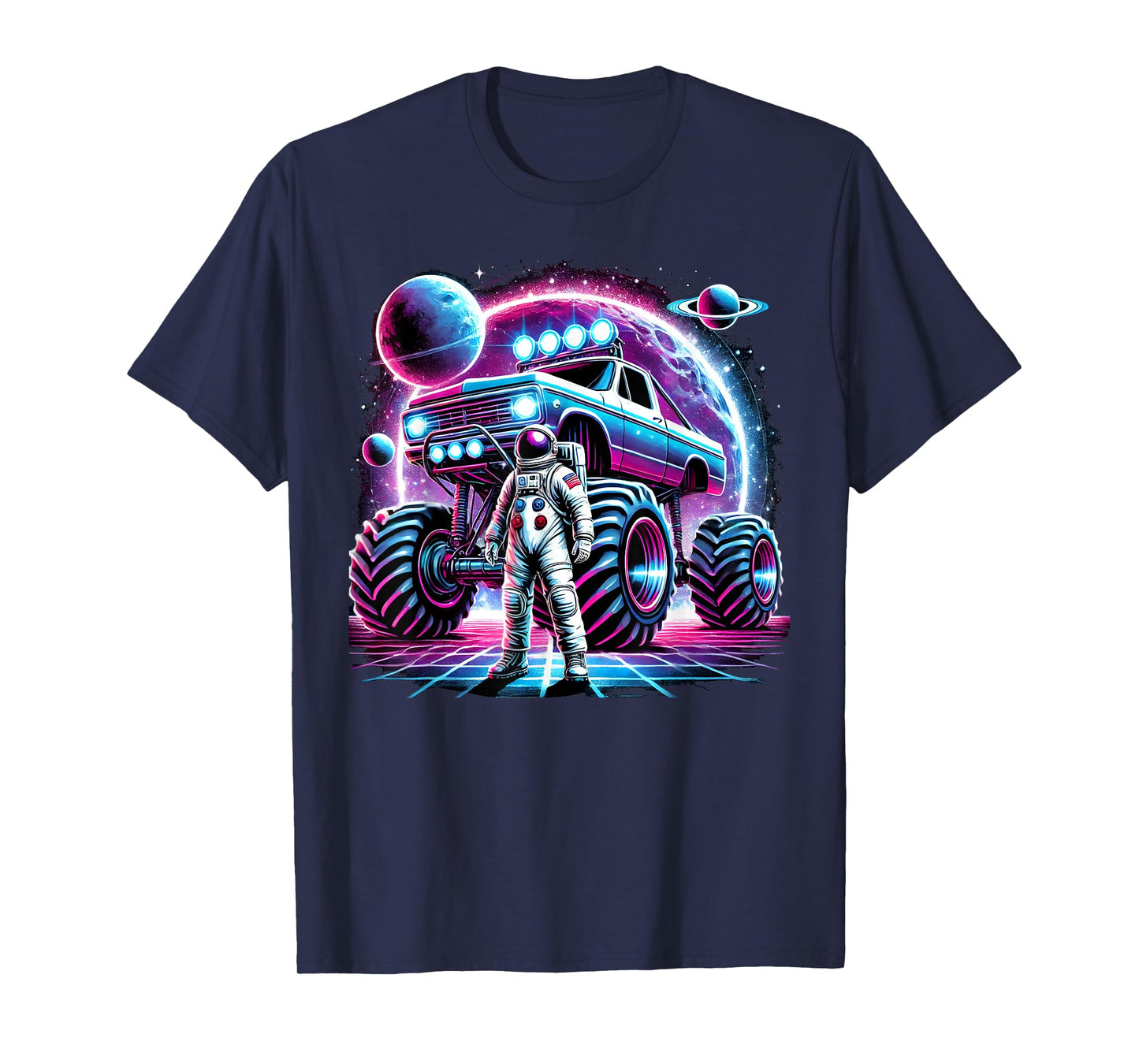 Astronaut Cosmic Space Adventure Monster Truck Astronomy T-Shirt