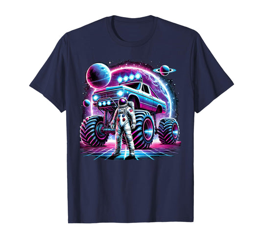 Astronaut Cosmic Space Adventure Monster Truck Astronomy T-Shirt