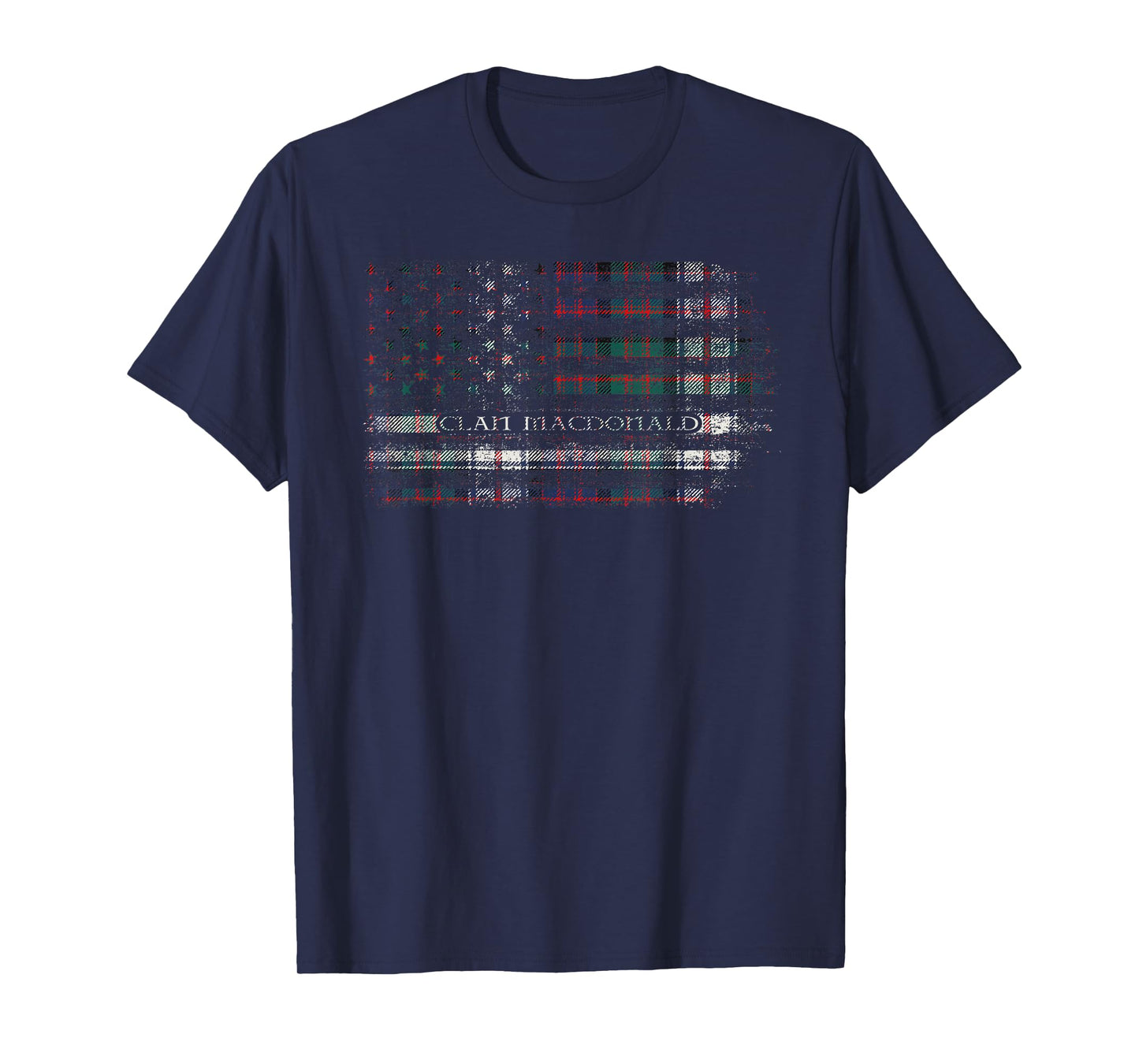 Clan MacDonald Dress Scottish tartan US flag kilt Scotland T-Shirt