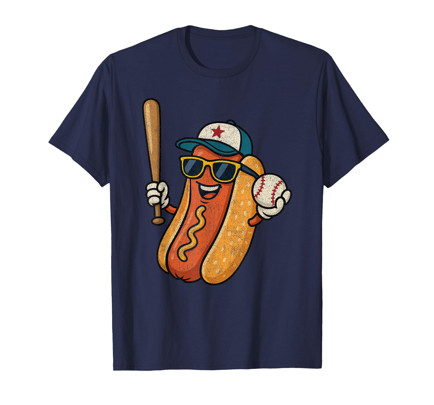 Retro Vintage Baseball Hot Dogs - Funny Baseball Hot Dog T-Shirt