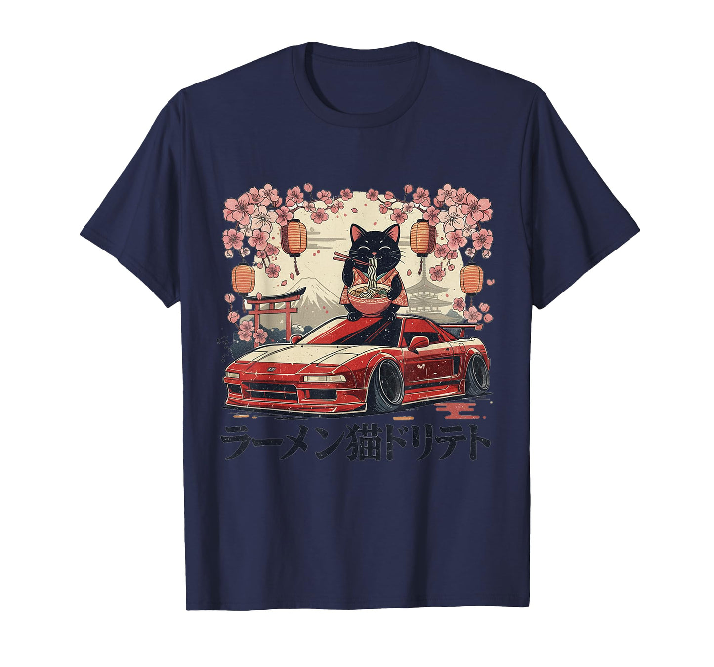 JDM Sports Car Anime Cat T-Shirt