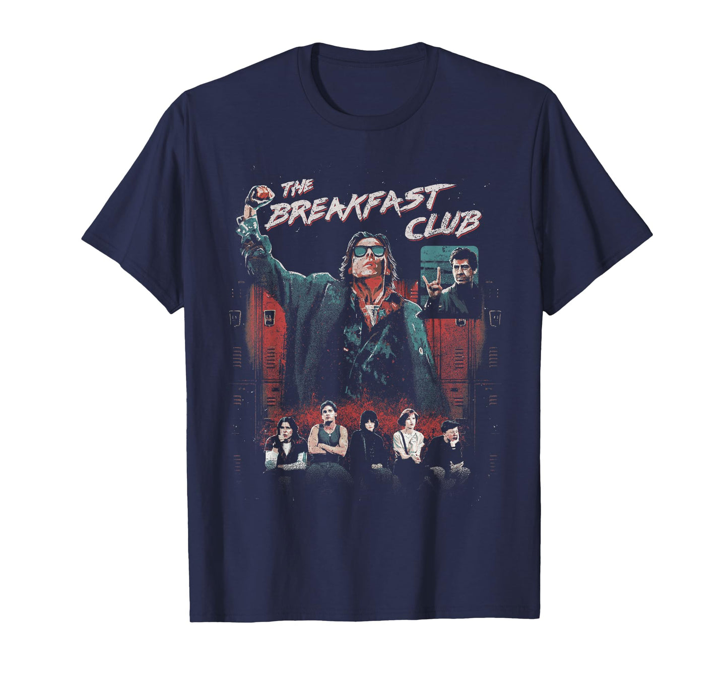 Breakfast Club Group Shot Painted Distressed T-Shirt Small