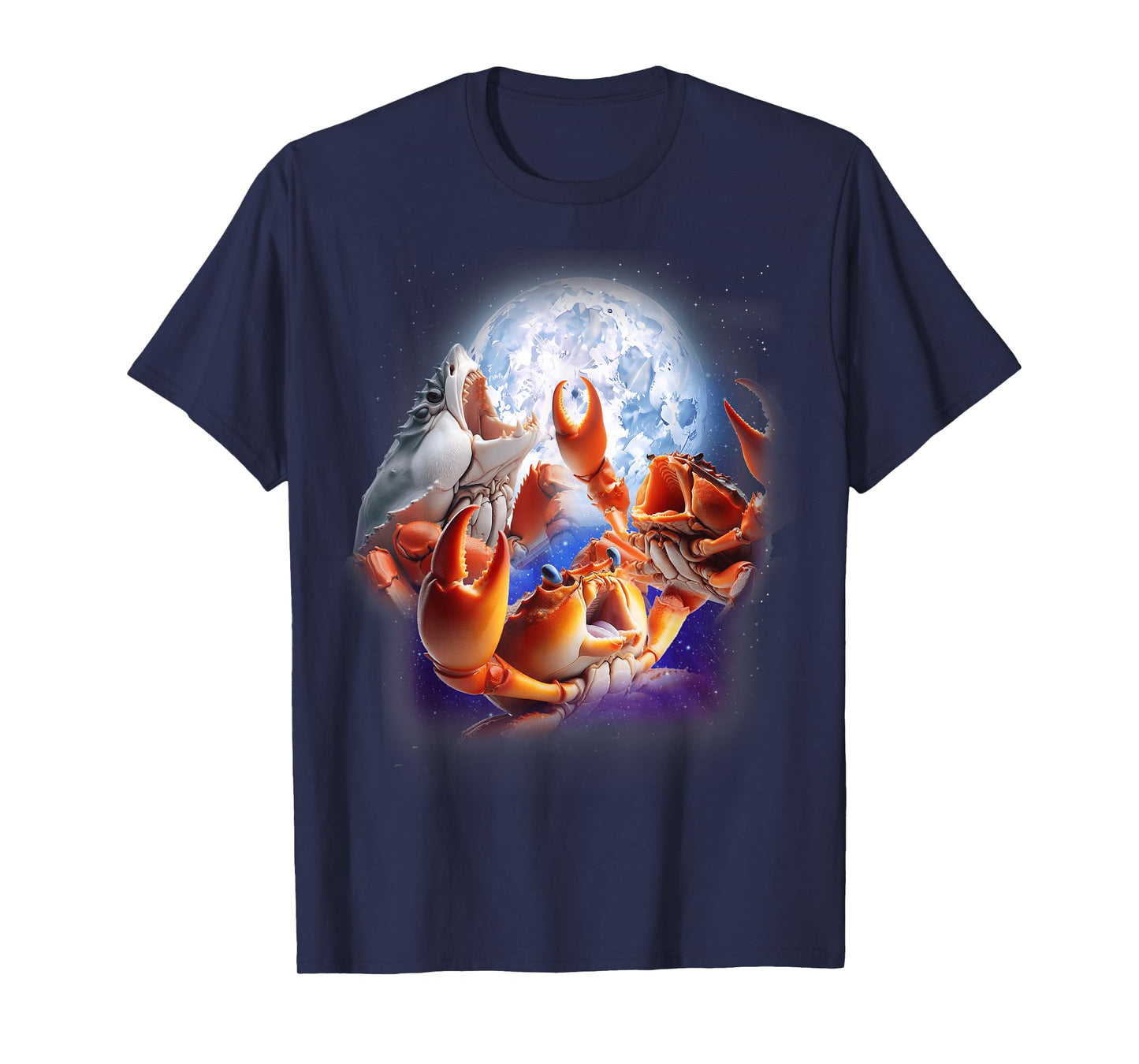 3 Crabs Howling At The Moon Funny Crab Lover Seafood Boil T-Shirt