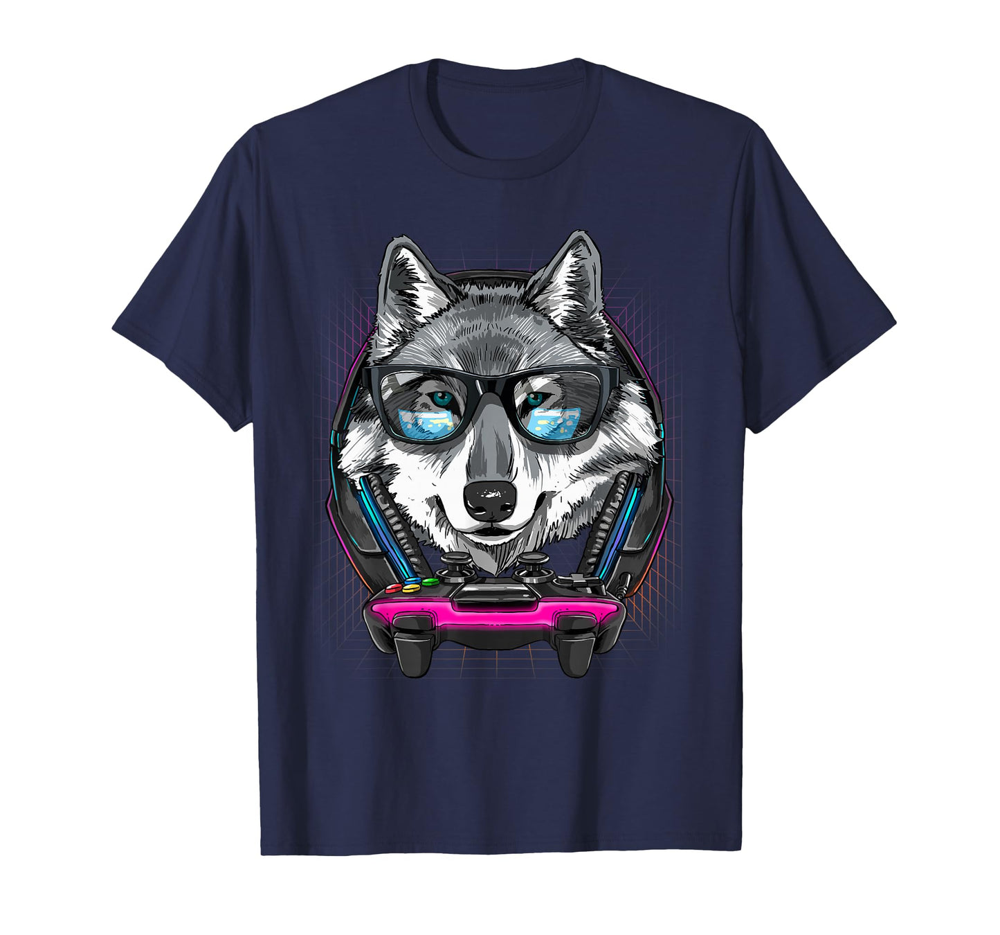 Gaming Wolf Video Gamer Player Animal Lover T-Shirt