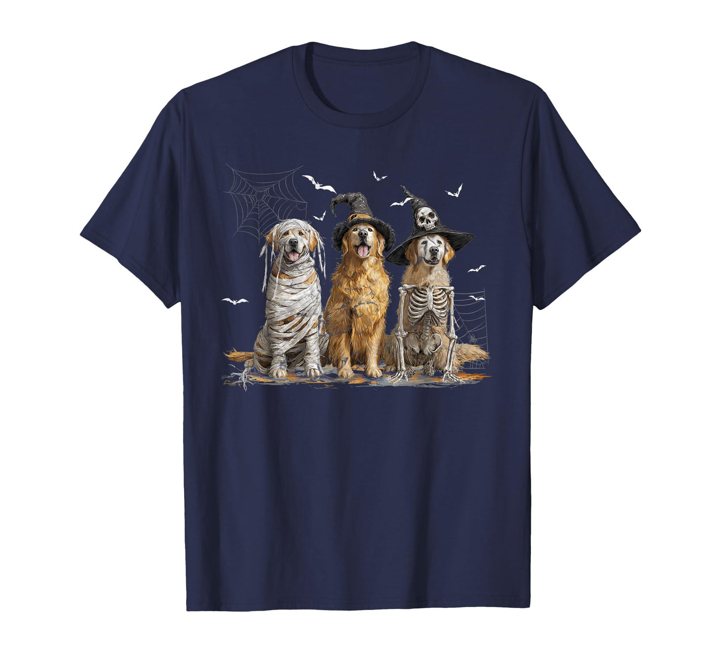 Cute Golden Retriever Dog Dressed Ghost Funny Halloween T-Shirt
