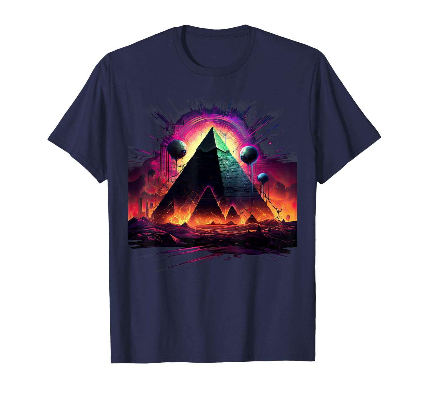 Aliens UFO Egyptian Pyramids | Science Fiction Alien T-Shirt