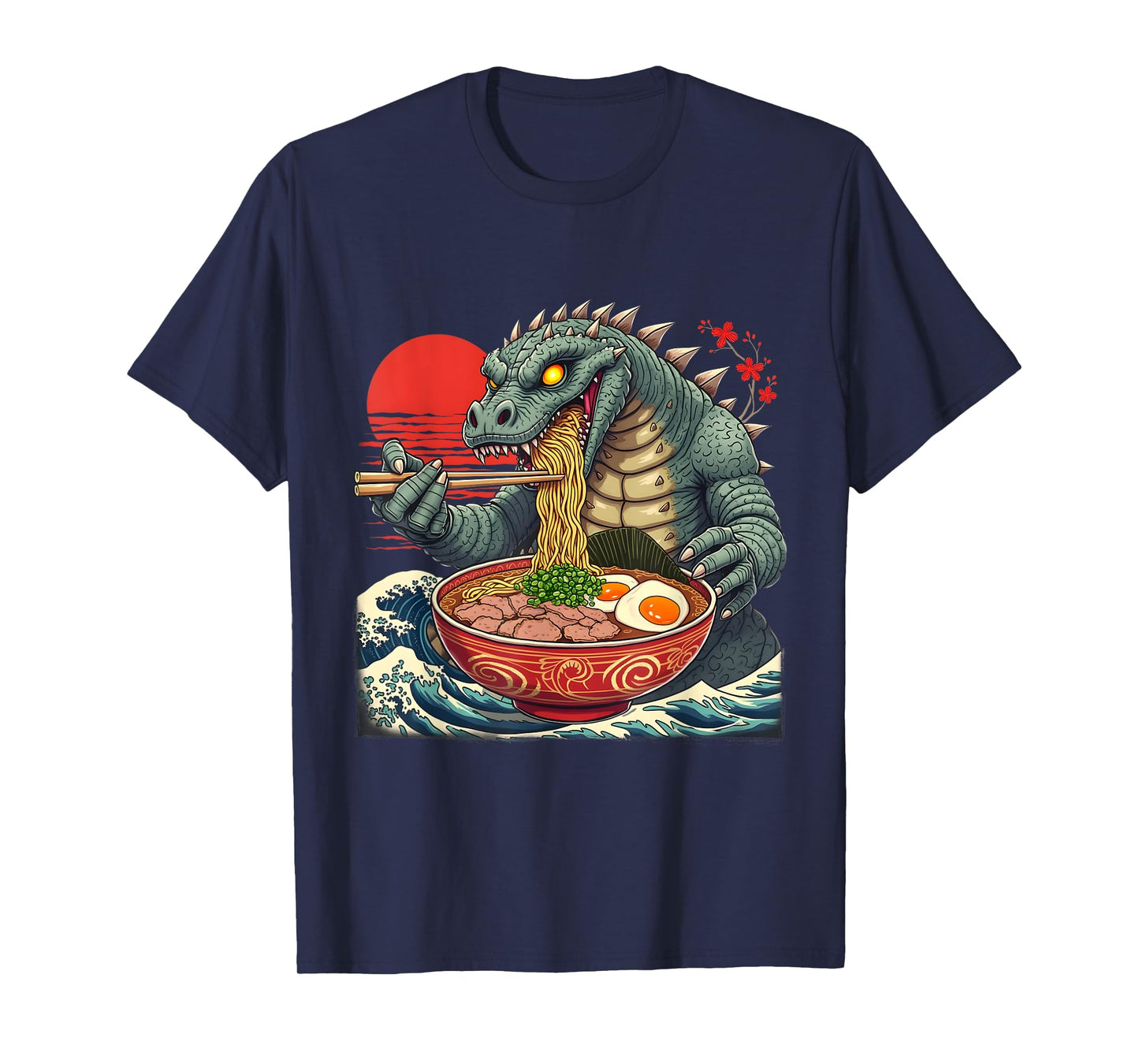 Kaiju Noodles Japanese Ramen Art Design T-Shirt