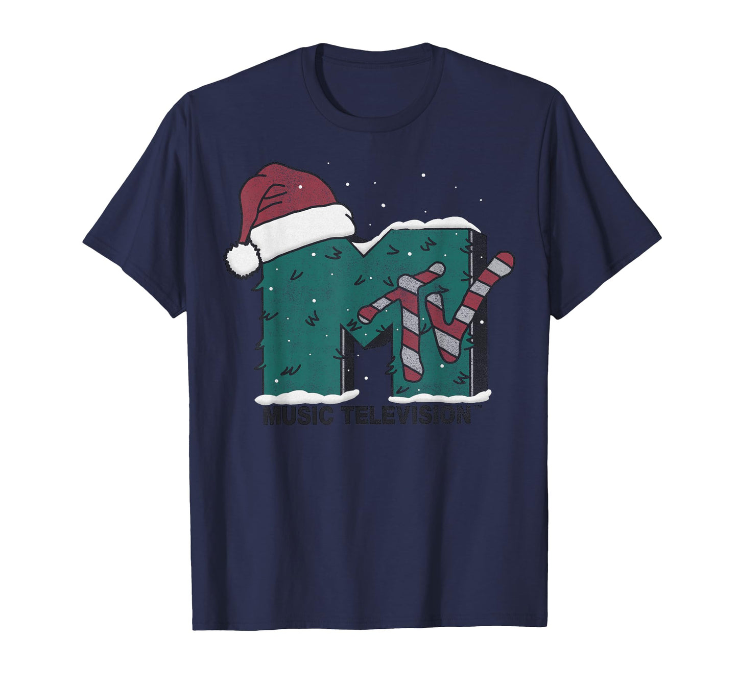 MTV Music Television Candy Cane Christmas T-Shirt