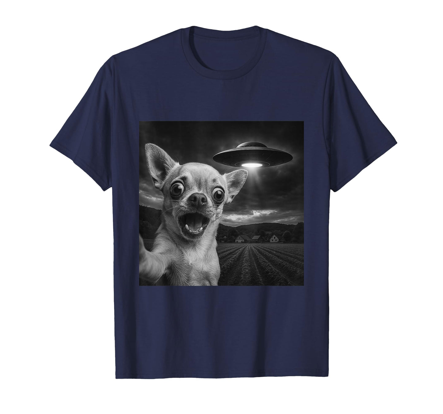 Chihuahua UFO Encounters Selfie T-Shirt
