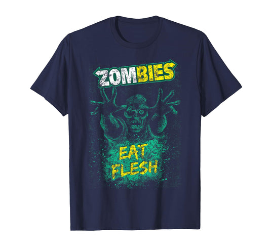 Funny Zombies Eat Flesh Tee For Men, Women & Kids Halloween T-Shirt