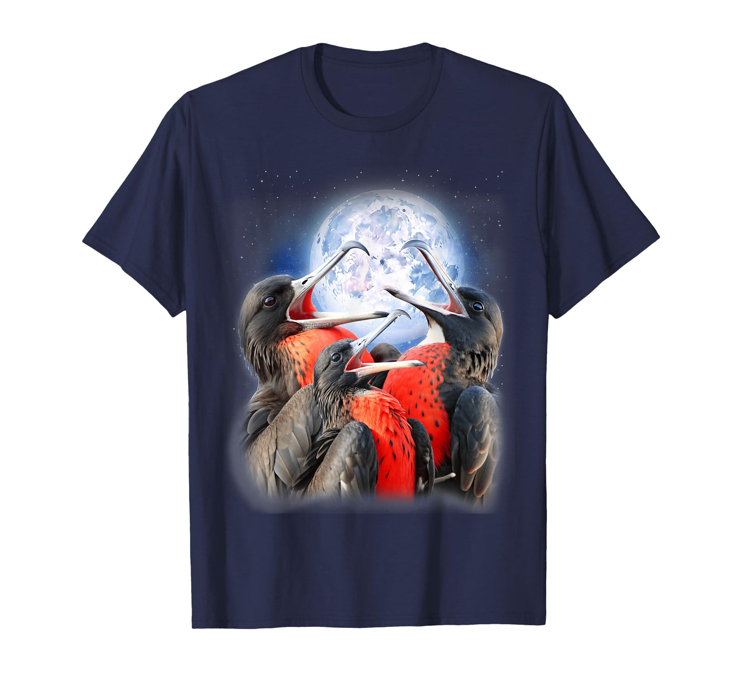 3 Frigate Birds Howling At The Moon Funny Bird Lover Birder T-Shirt