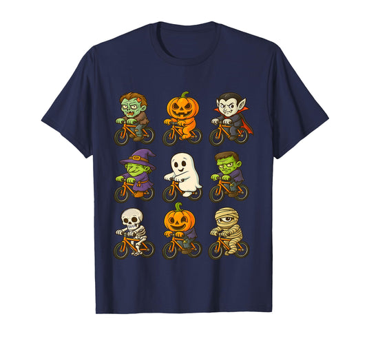 Funny Halloween Monsters Riding Bikes Costume toddlers T-Shirt