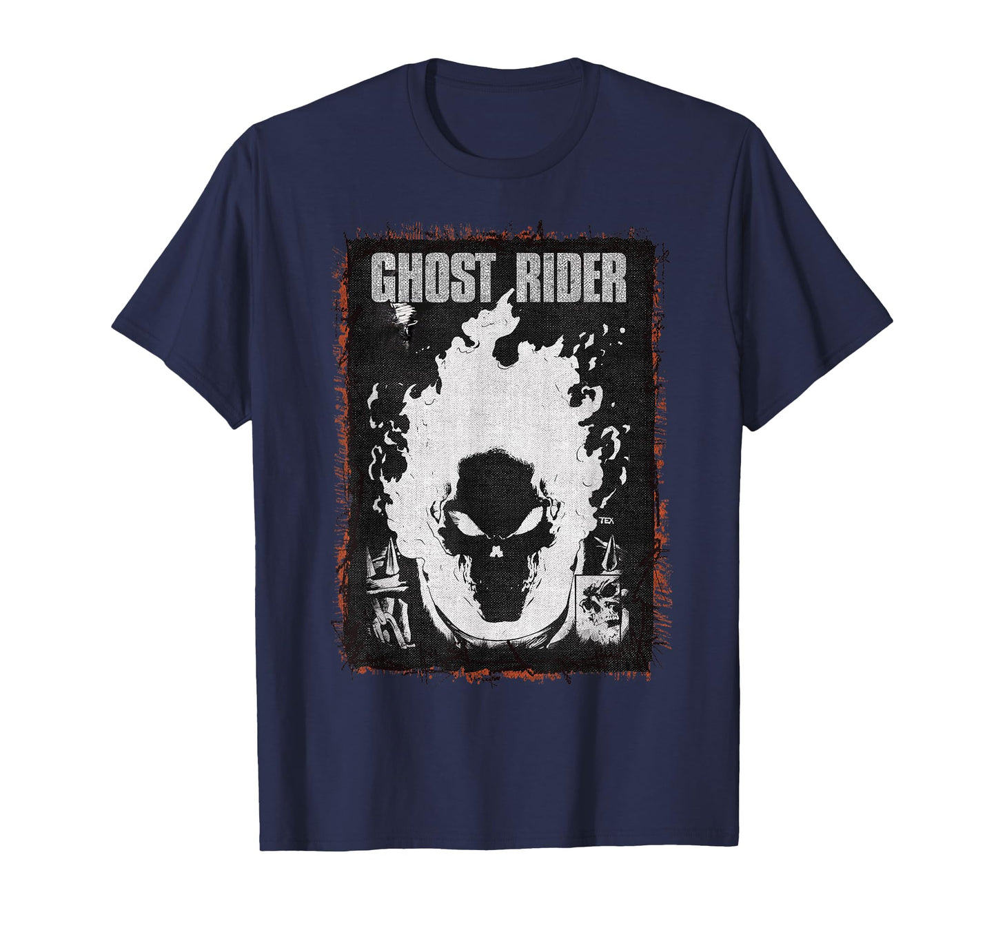 Marvel Ghost Rider Dark Distressed Poster T-Shirt
