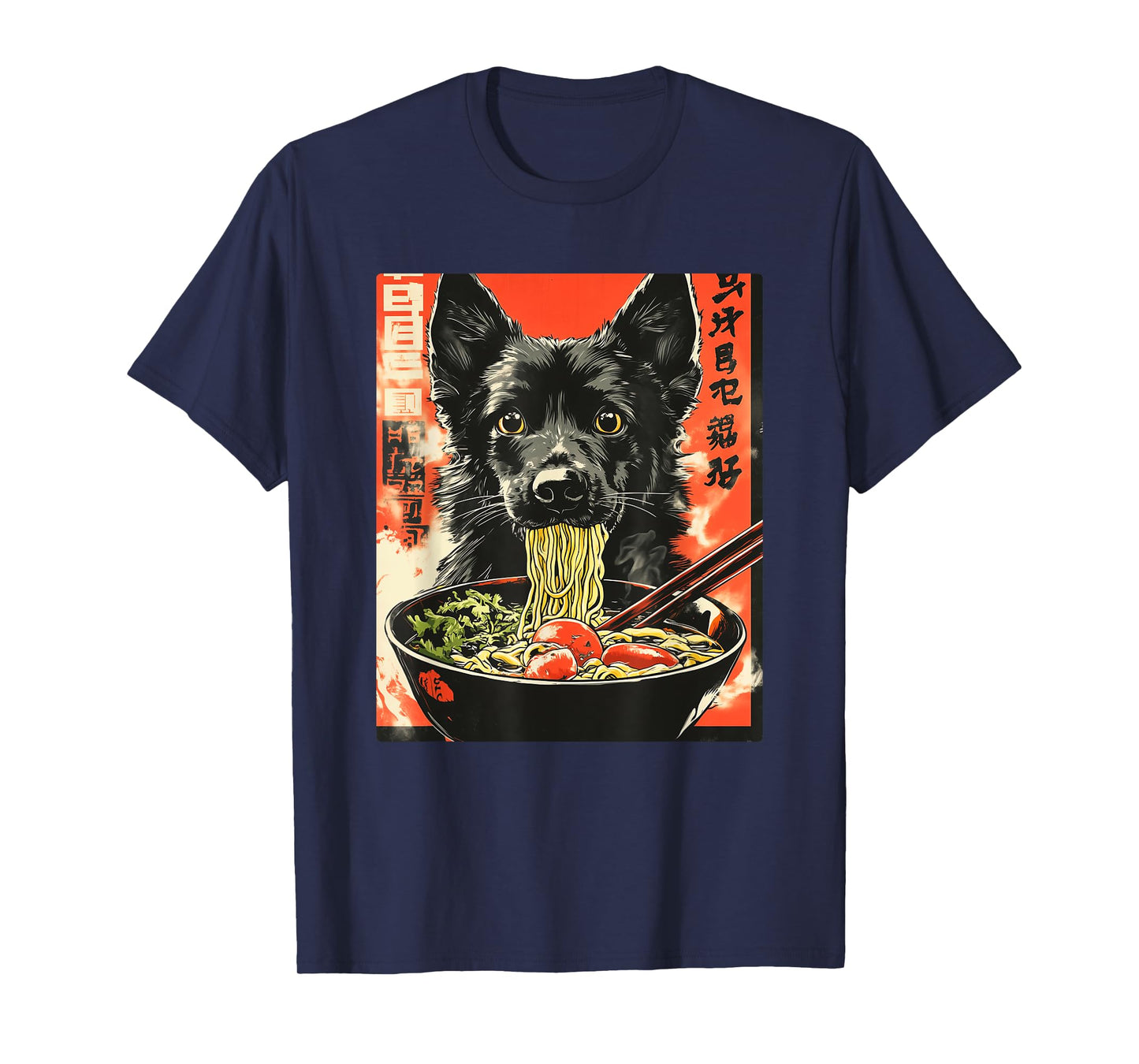 German Shepherd Eating Japanese Ramen T-Shirt