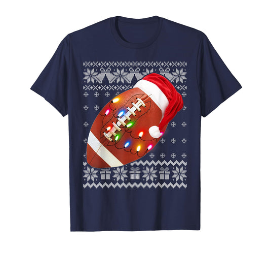 Football Christmas Shirt Funny Ugly Christmas Sweater T-Shirt