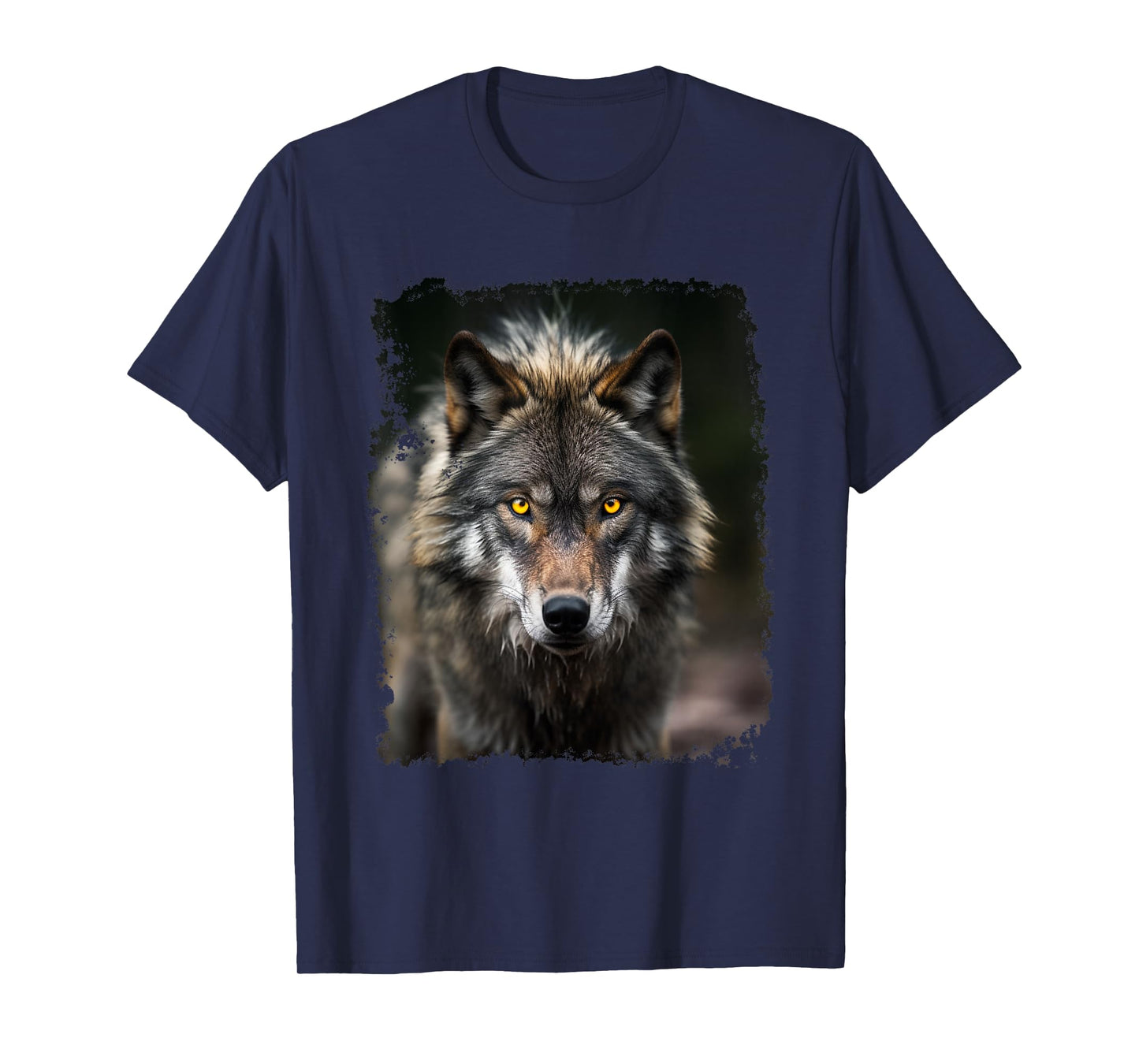 Noah&Friends Unisex Vintage Wolf T-Shirt, Black, Small, Short Sleeve