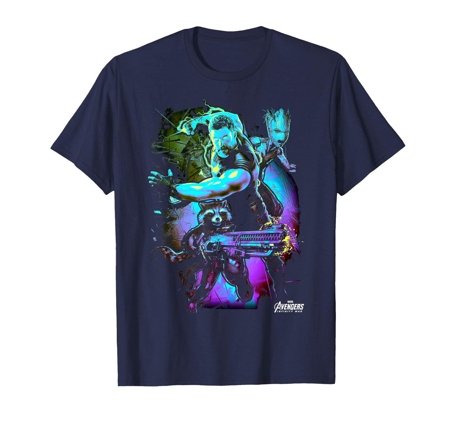 Marvel Infinity War Thor Rocket Groot The Power Trio T-Shirt T-Shirt