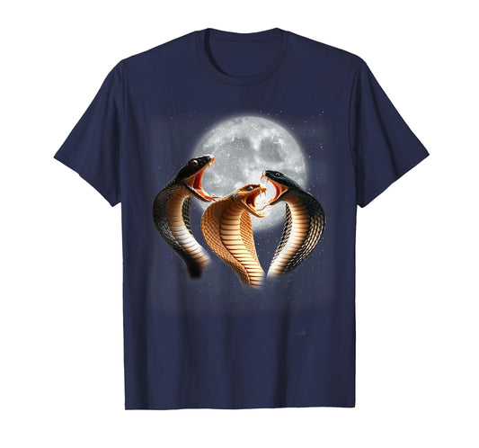 3 King Cobra Snakes Howling At The Moon Funny Venom Snake T-Shirt