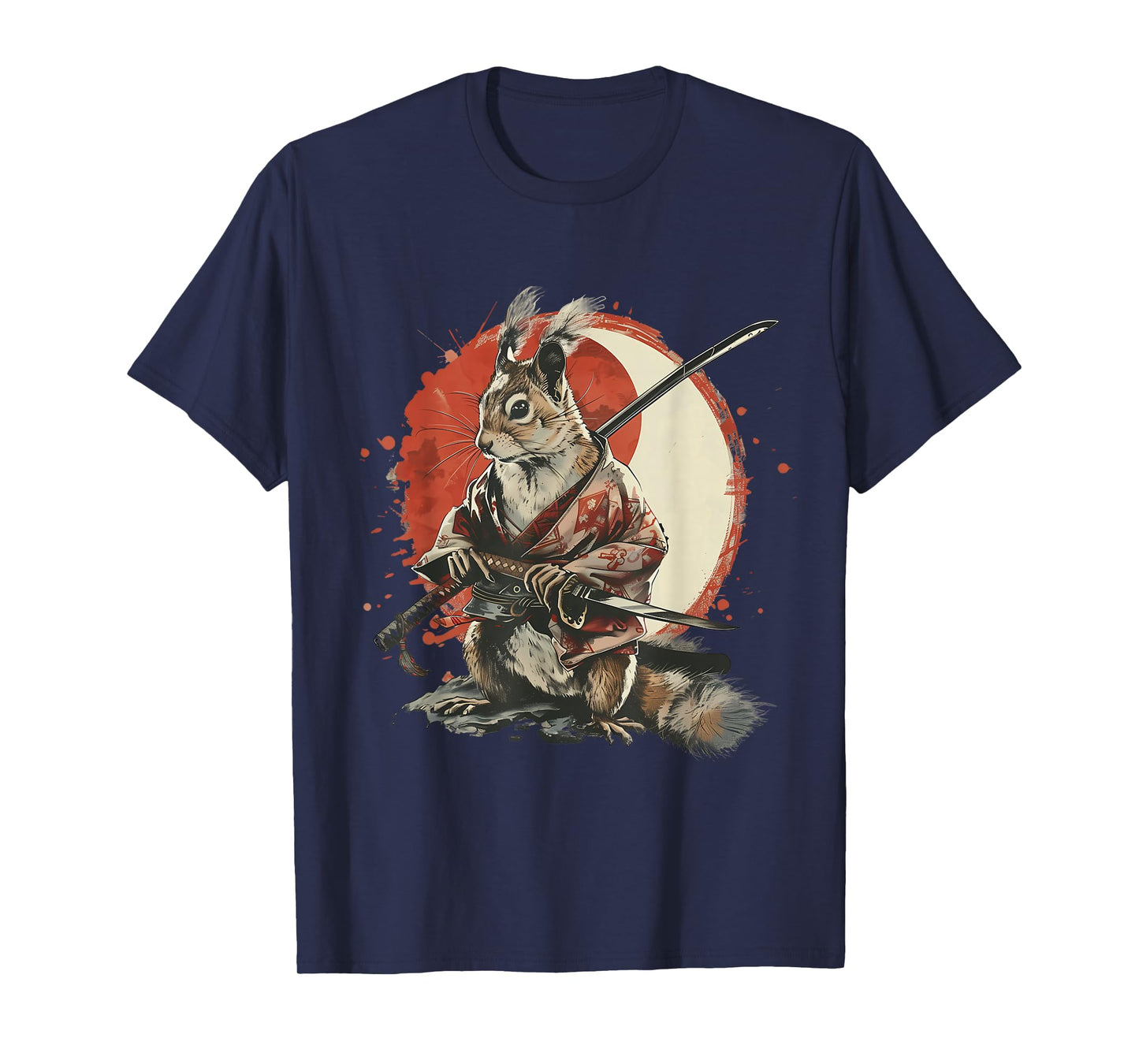 Samurai Squirrel Japanese Ninja Squirrel Japanese Warrior T-Shirt