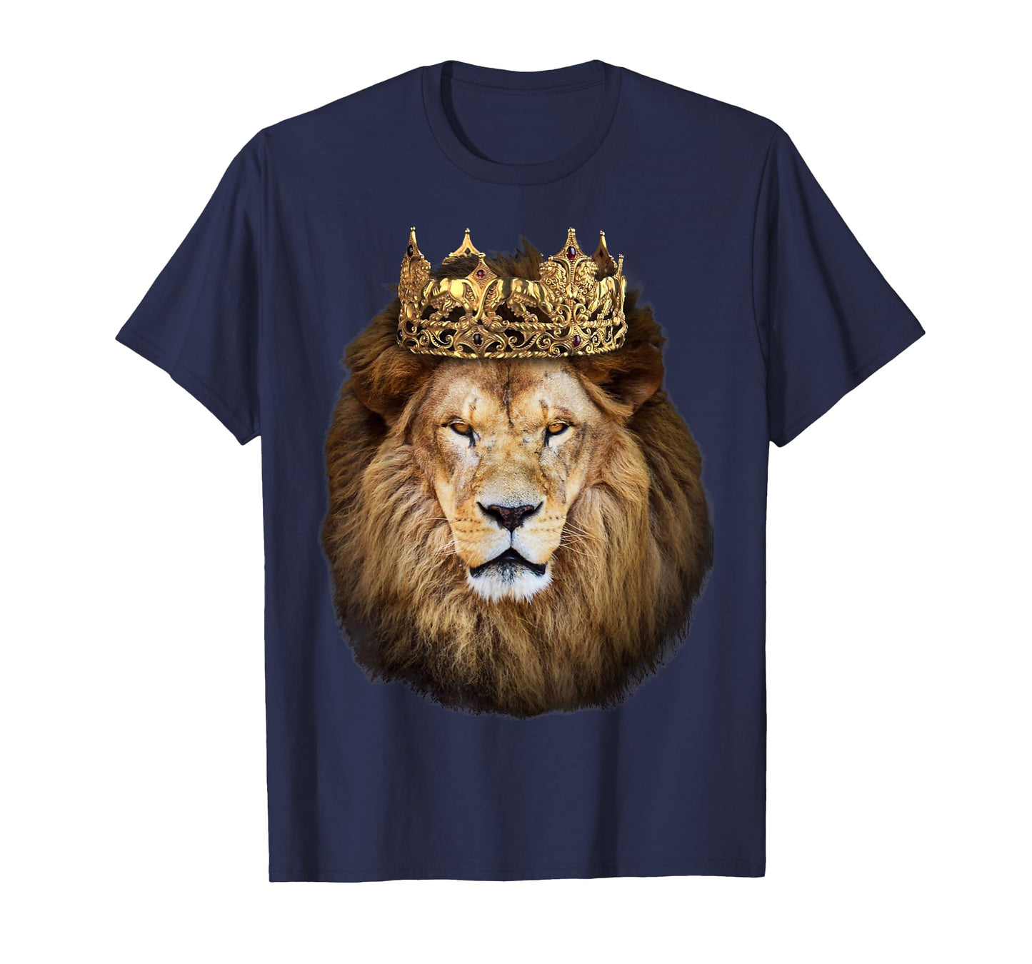 Lion Head Golden Crown Art Canvas King T shirt T-Shirt