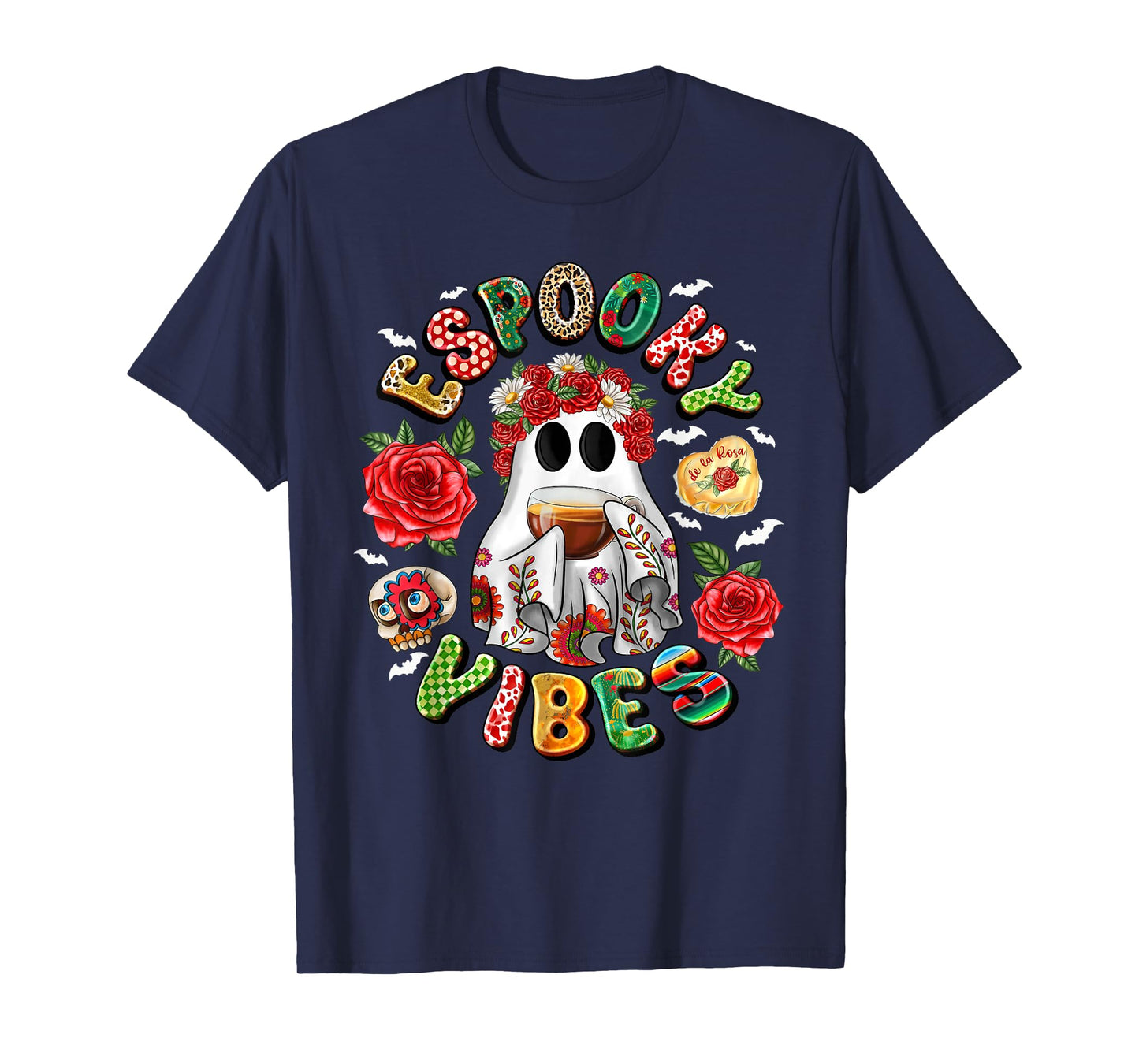 Espooky Vibes Mexican Ghost Day Of The Dead Dia De Muertos T-Shirt