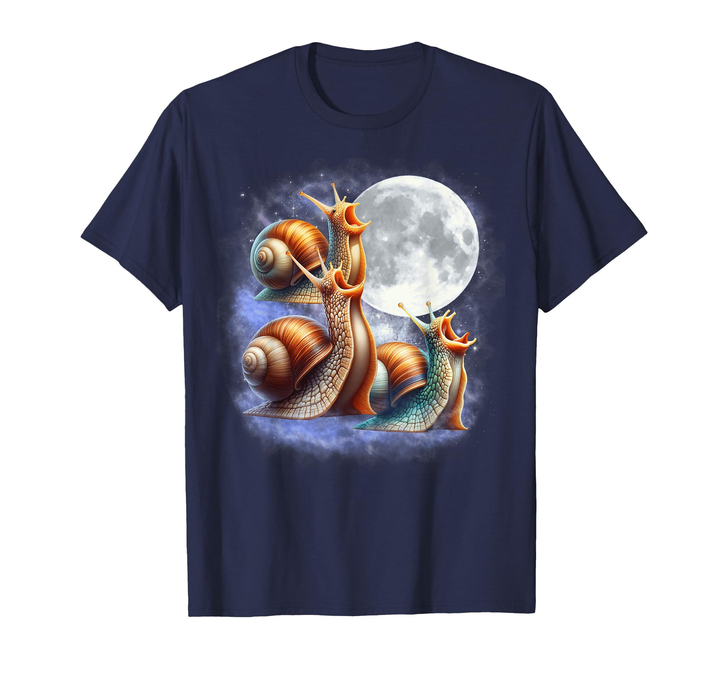 Three Snails Moon Funny Snail Howling Wolfs Moon Parody T-Shirt